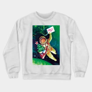 Space New Year, Space Christmas, Soviet posterart Crewneck Sweatshirt